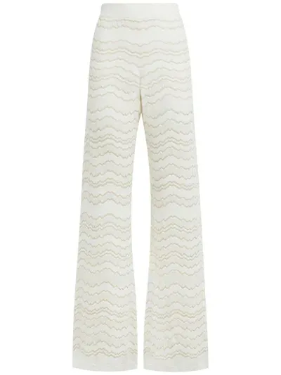 Missoni Zigzag High-waisted Trousers In White