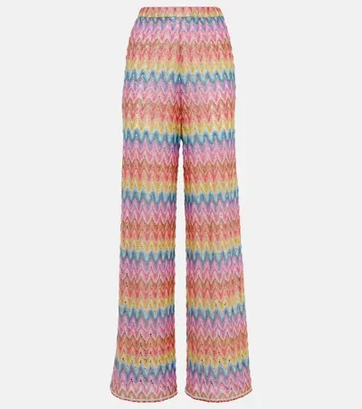 Missoni Zigzag Lamé Palazzo Pants In Multicolor