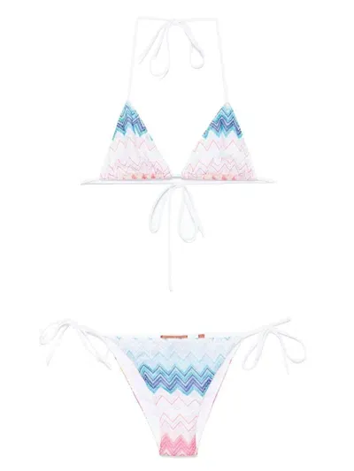 Missoni Zigzag Lurex Bikini Set In 白色