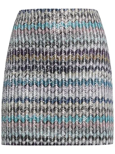 Missoni Zigzag Sequin Mini Skirt In Multicolour