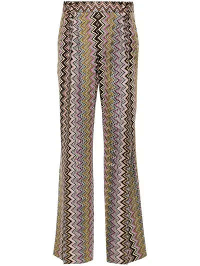 Missoni Zigzag Trousers In 褐色