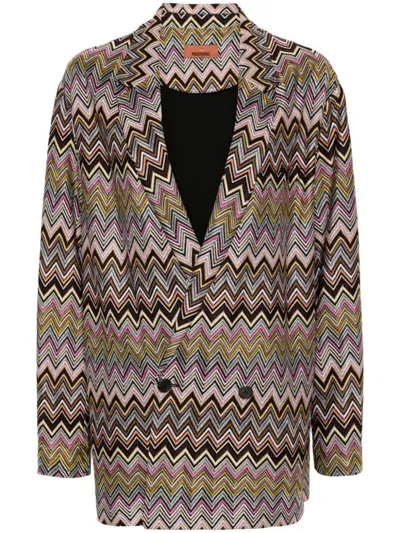 Missoni Zigzag Double-breasted Blazer In Smej