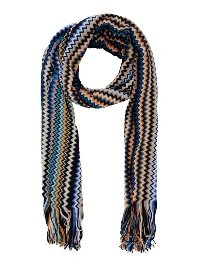 Missoni Zigzag Woven Fringed Edge Scarf In Multi