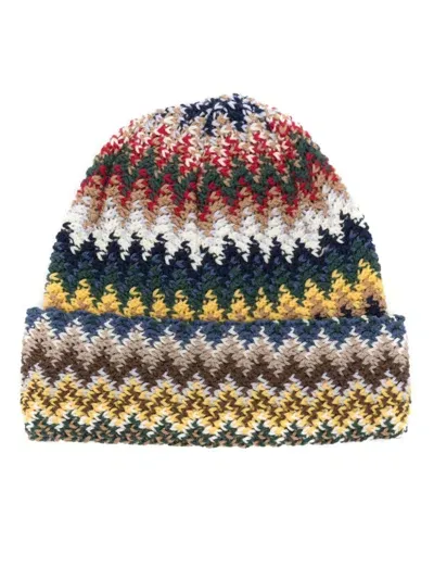 Missoni Zigzag-woven Wool Beanie In Blue