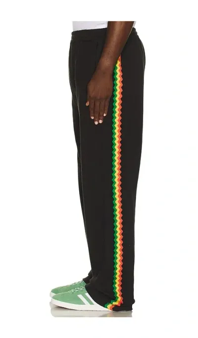 Mister Green Crochet Tracksuit Pant In Black