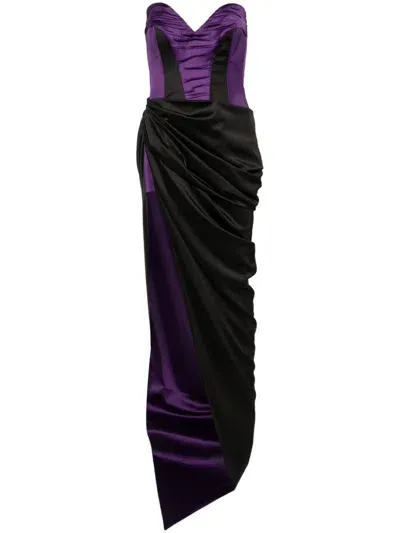 Mitiliane Couture Asymmetrisches Maxikleid In Violett