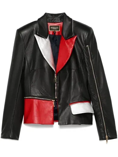 Mitiliane Couture Colour-block Leather Jacket In Black