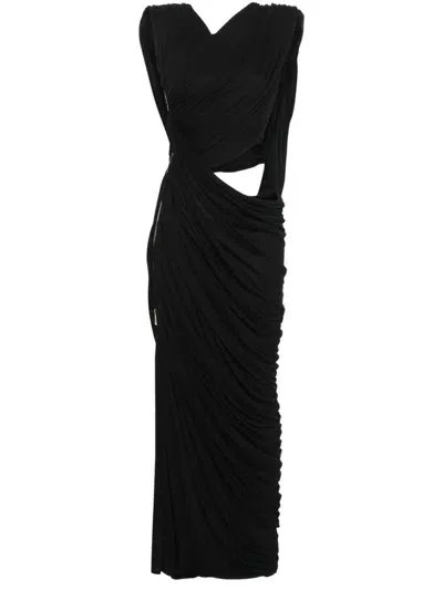 Mitiliane Couture Draped-detail Gown In Black