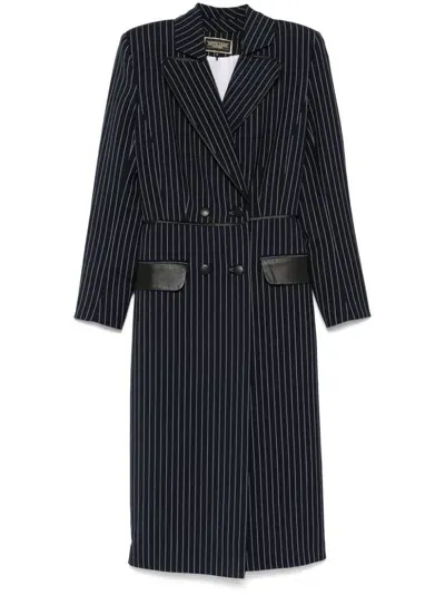 Mitiliane Couture Pinstriped Coat In Blue