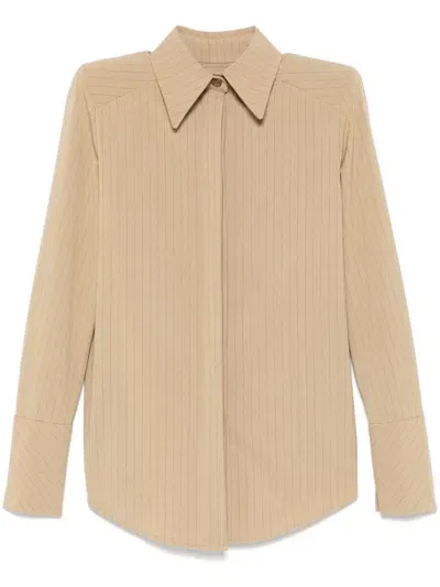 Mitiliane Couture Pinstriped Shirt In Neutrals