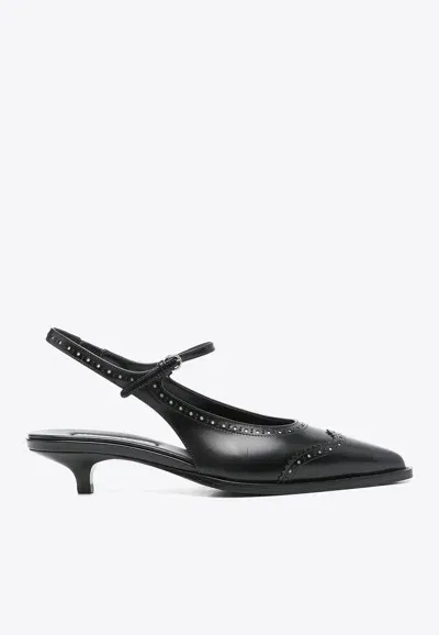 Miu Miu 35mm Slingback Pumps In Black