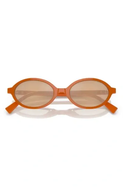 Miu Miu 50mm Oval Sunglasses In Brown