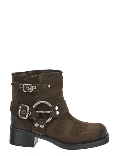 Miu Miu Ankle Boot In Brown