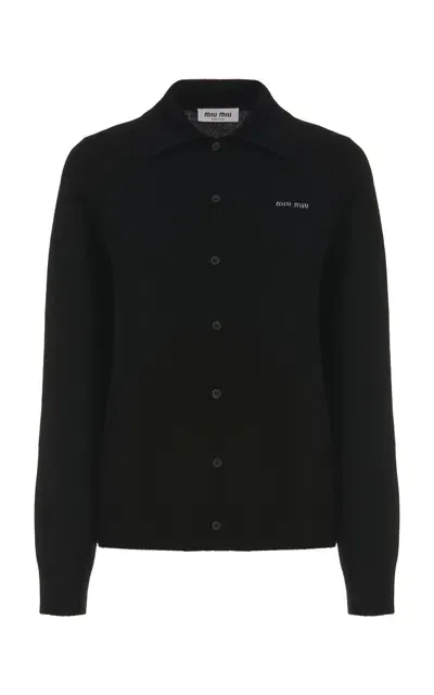 Miu Miu Cashmere Cardigan In Black