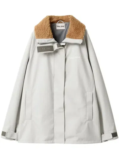 Miu Miu Cordura Coat In White