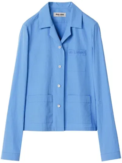 Miu Miu Pocket Shirt In Blue