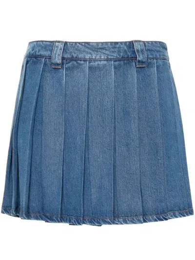 Miu Miu Denim Mini Skirt In Blue