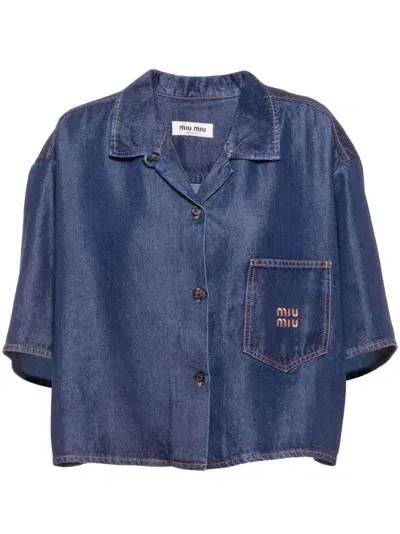 Miu Miu Denim Shirt In Blue