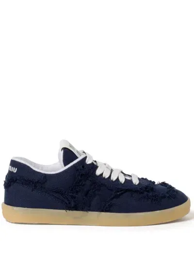 Miu Miu Denim Sneakers In Blue