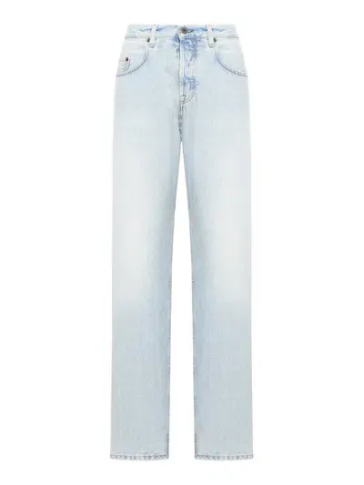 Miu Miu Five Pocket Jeans With Logo In Blue