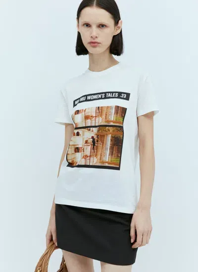 Miu Miu Graphic Print T-shirt In White