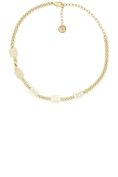 Miu Miu Logo Choker In Oro