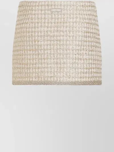 Miu Miu Sequinned Tweed Miniskirt In Gold