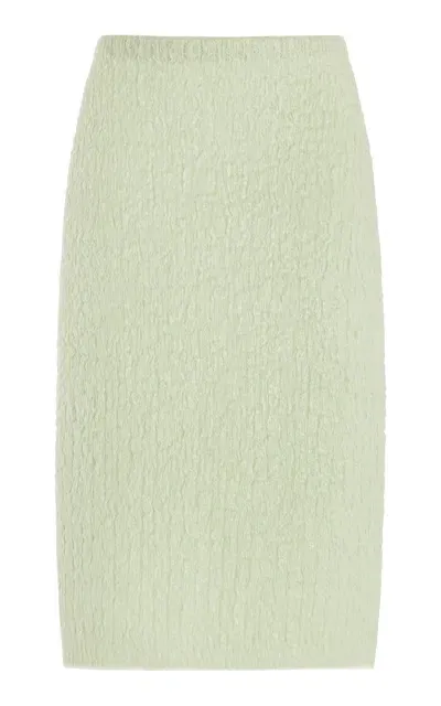 Miu Miu Mohair-wool Midi Skirt In Green