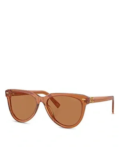 Miu Miu Round Sunglasses, 56mm In Orange/orange Solid