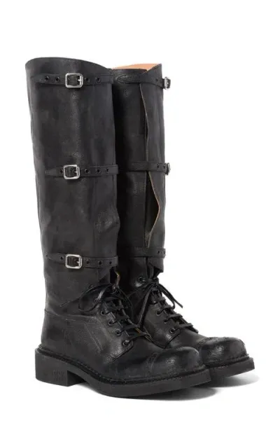 Miu Miu Split Shaft Tall Boot In Nero