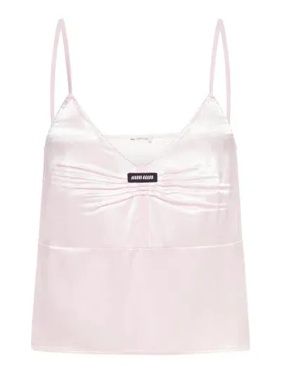 Miu Miu V-neck Top In White