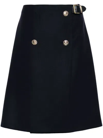 Miu Miu Virgin-wool Mini Skirt In Black