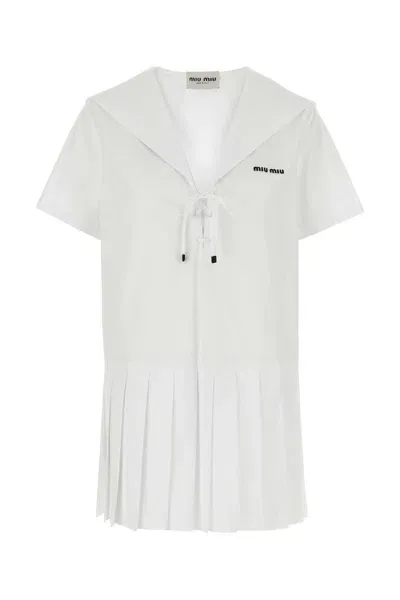 Miu Miu White Poplin Dress