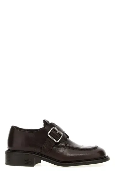 Miu Miu Women 'bufalo' Loafers In Brown