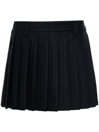 Miu Miu Wool Mini Skirt In Blue