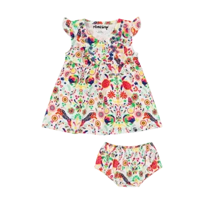 Mixed Up Clothing Baby Vestito Dress Set In Animal Arabesque