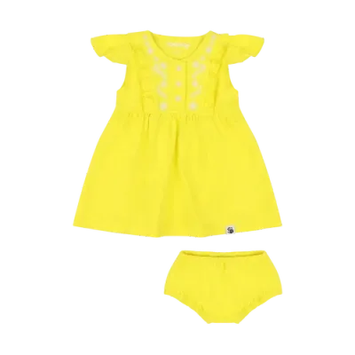 Mixed Up Clothing Baby Vestito Dress Set In Blazing Yellow