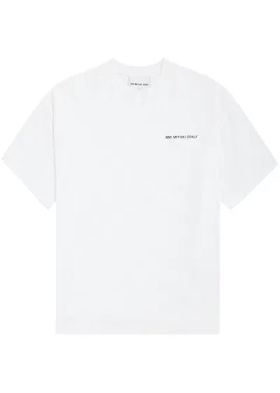 Mki Miyuki Zoku Logo-print Cotton T-shirt In White