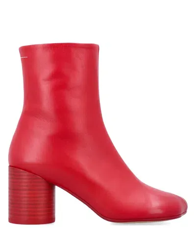 Mm6 Maison Margiela Anatomic Ankle Boots In Red