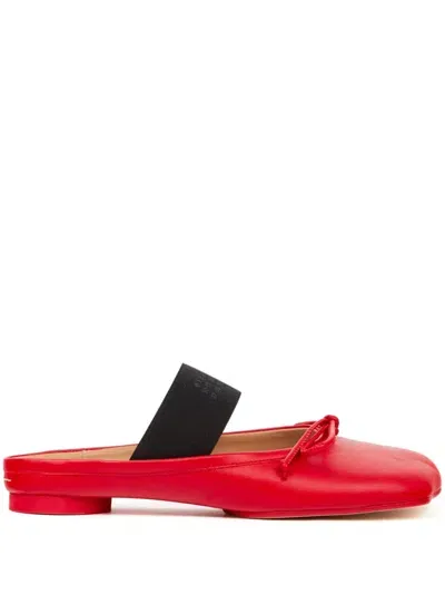 Mm6 Maison Margiela Anatomic Numbers-strap Ballerina Shoes In Red