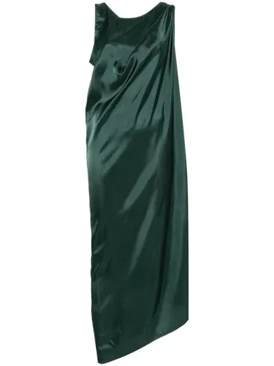 Mm6 Maison Margiela Asymmetric Maxi Dress In Green