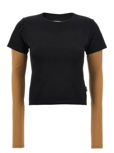 Mm6 Maison Margiela Basic T-shirt In Schwarz