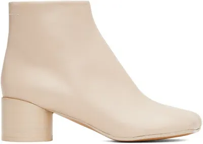 Mm6 Maison Margiela Anatomic 45mm Ankle Boots In Nude