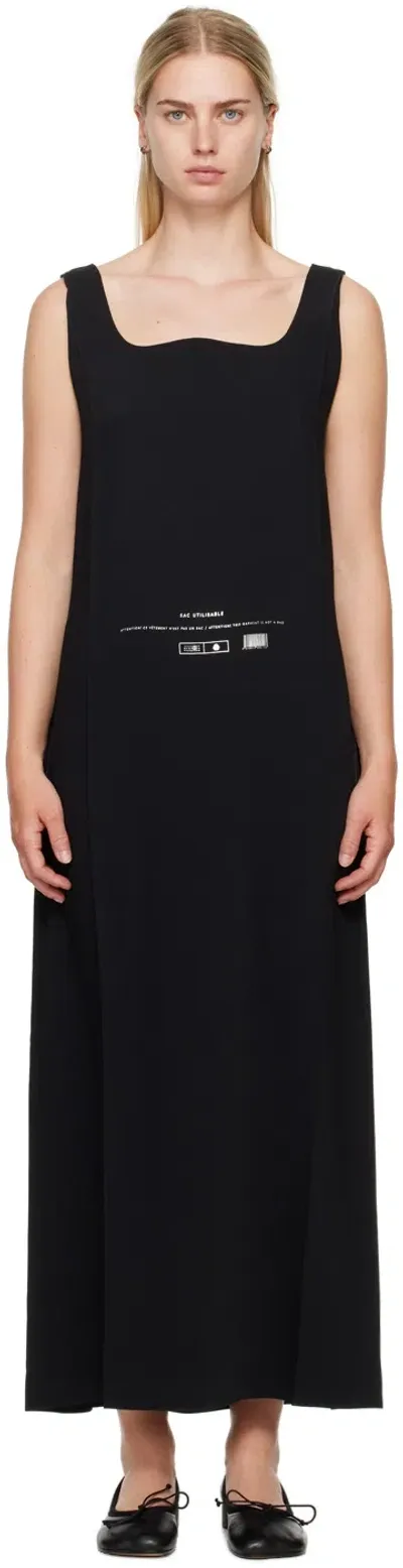 Mm6 Maison Margiela Black Fluid Maxi Dress In 900 Black