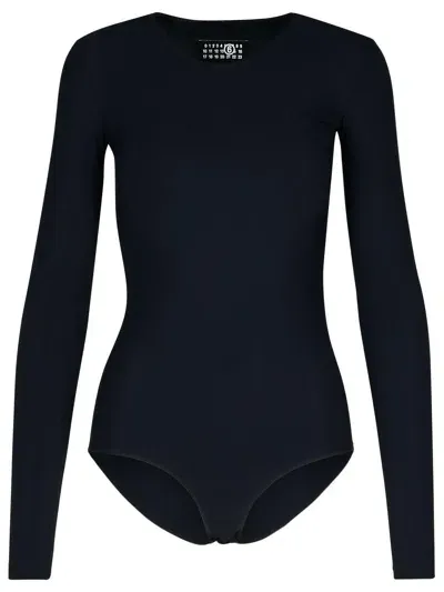 Mm6 Maison Margiela Black Polyamide Blend Bodysuit