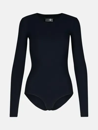 Mm6 Maison Margiela Black Polyamide Blend Bodysuit