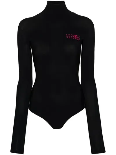 Mm6 Maison Margiela Bodysuit With Print In Black