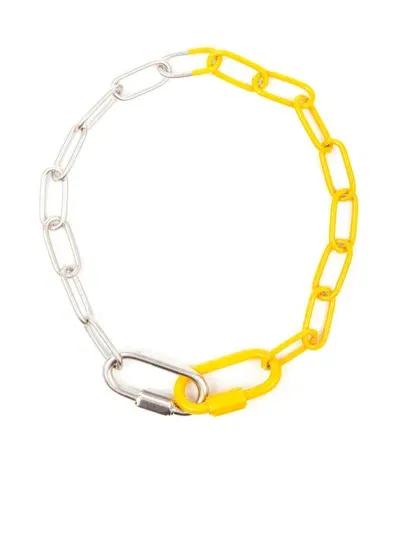 Mm6 Maison Margiela Chain-link Two-tone Necklace In Silber