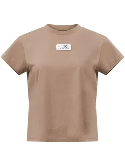 Mm6 Maison Margiela Cotton Jersey T-shirt In Neutrals