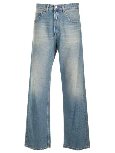 Mm6 Maison Margiela Creased Jeans In Blue